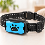 Automatiskt antiskällhalsband med ljud och vibration, närbild på material och konstruktion