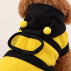 Bihoodie i fleece för hund, närbild på material och konstruktion