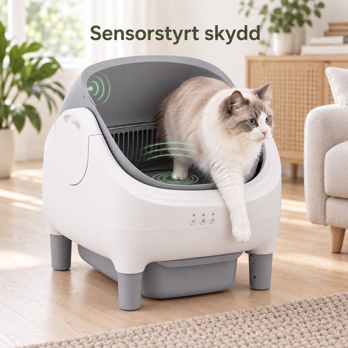 Självrengörande öppen kattlåda med appstyrning