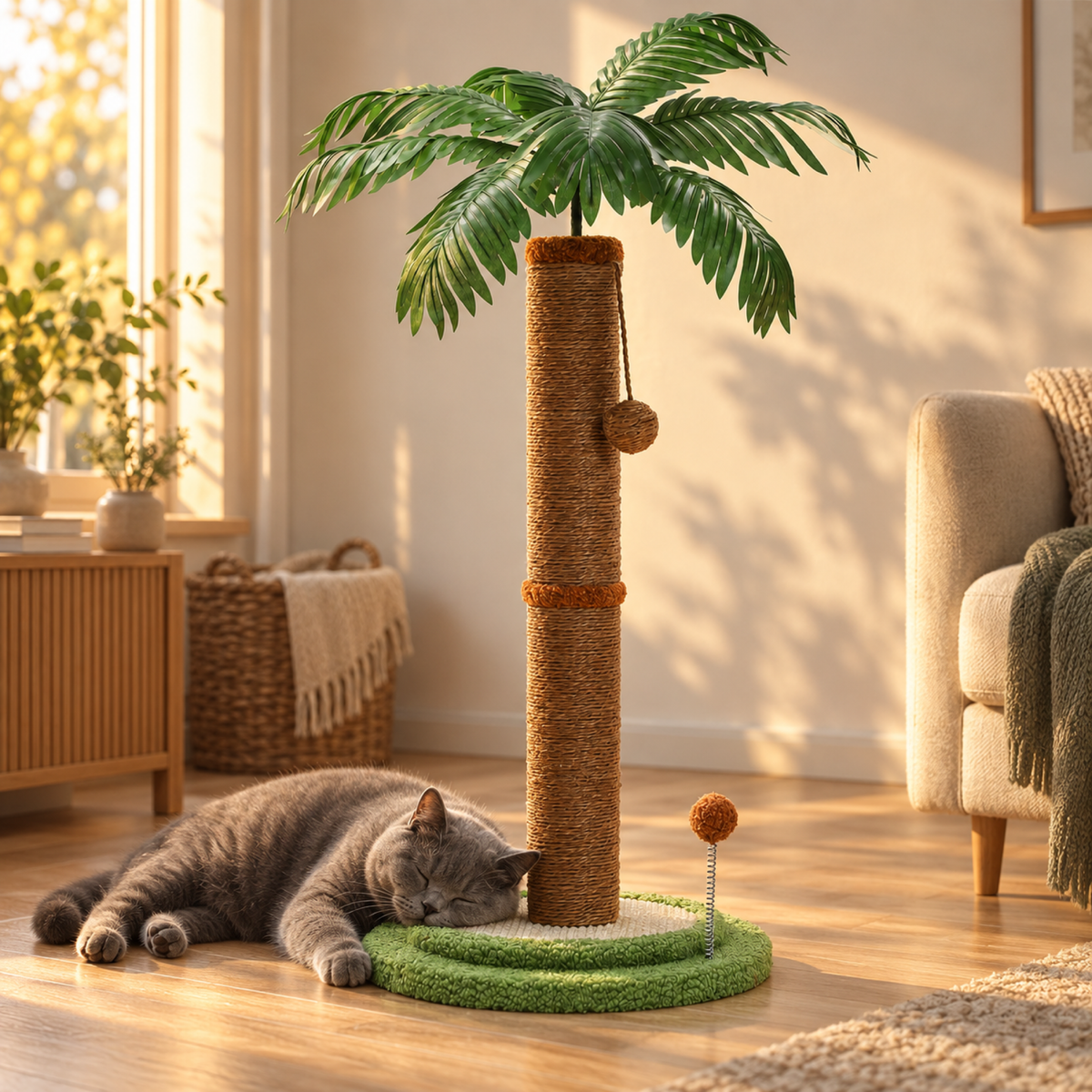 Palmformad klöspelare för katt, 85 cm – kansla sovande ro